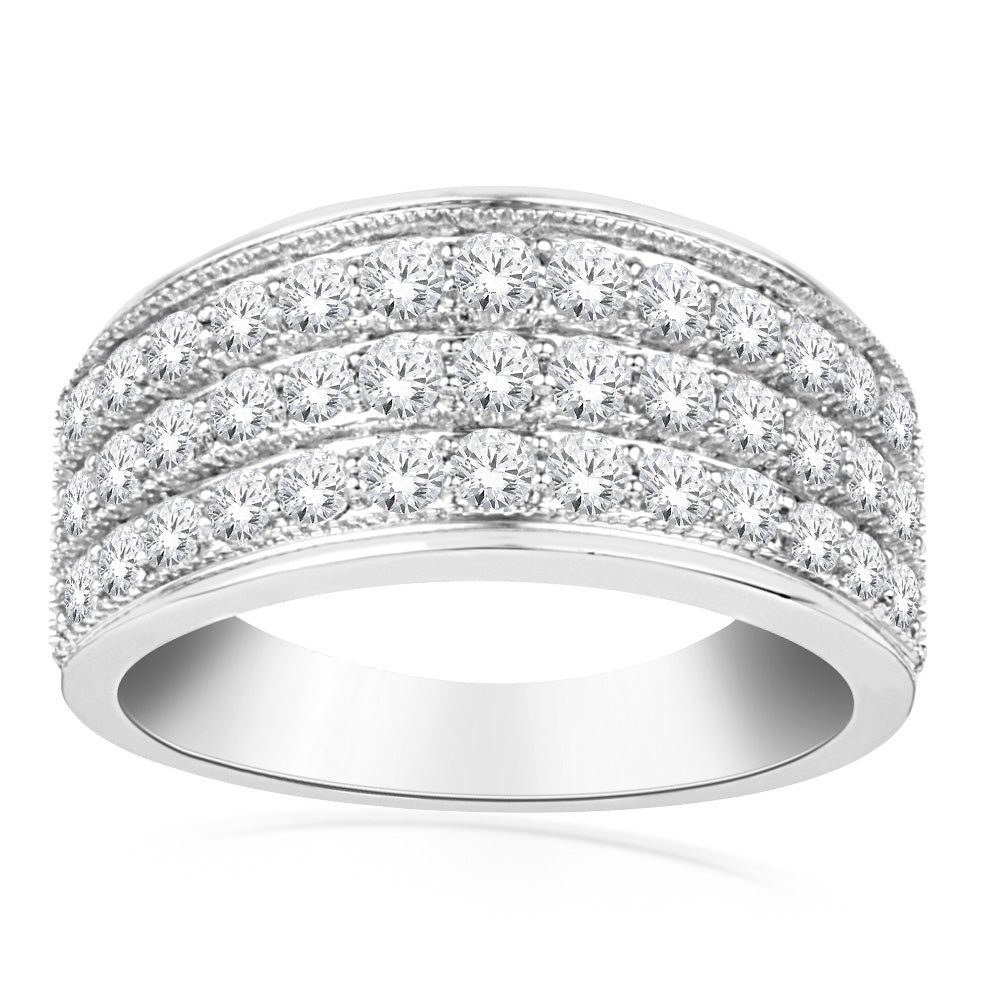 10ct White Gold 1 Carat Diamond Claw Ring for Women | Elegant Solitaire Engagement Wedding Band | Perfect for Proposals, Anniversaries & Special Occasions