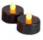 LED Pumpkin Tealights with Batteries - 2 Pack Halloween Decorations for Home, Party, and Outdoor Fall Decor