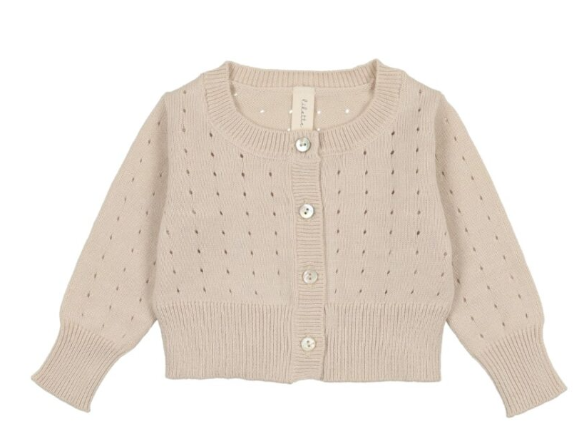 LILETTE Dotted Knit Cardigan for Baby Girls - Soft Cotton Sweater (3-9 Months) - Perfect for Photoshoots, Family Outings & Cozy Everyday Wear