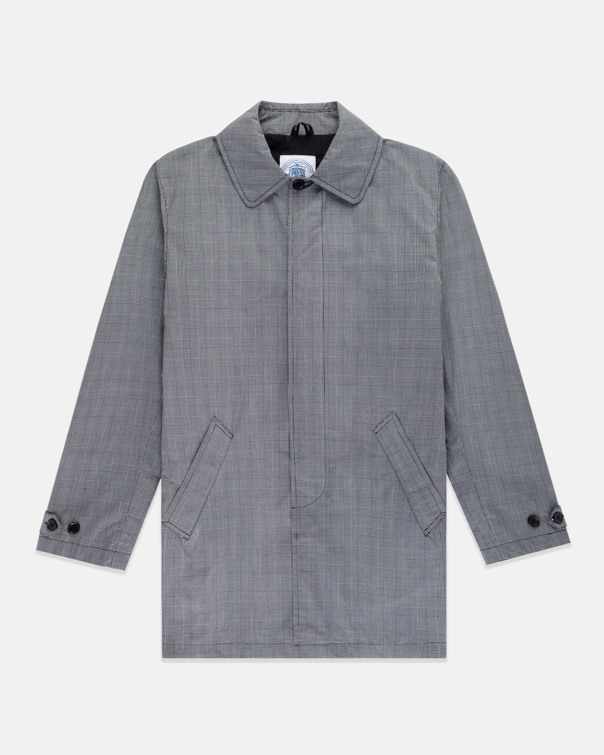 Waterproof Checked Raincoat for Men & Women - Lightweight Travel Rain Jacket with Fly Front Design - Perfect for Outdoor Activities, Commuting & Travel