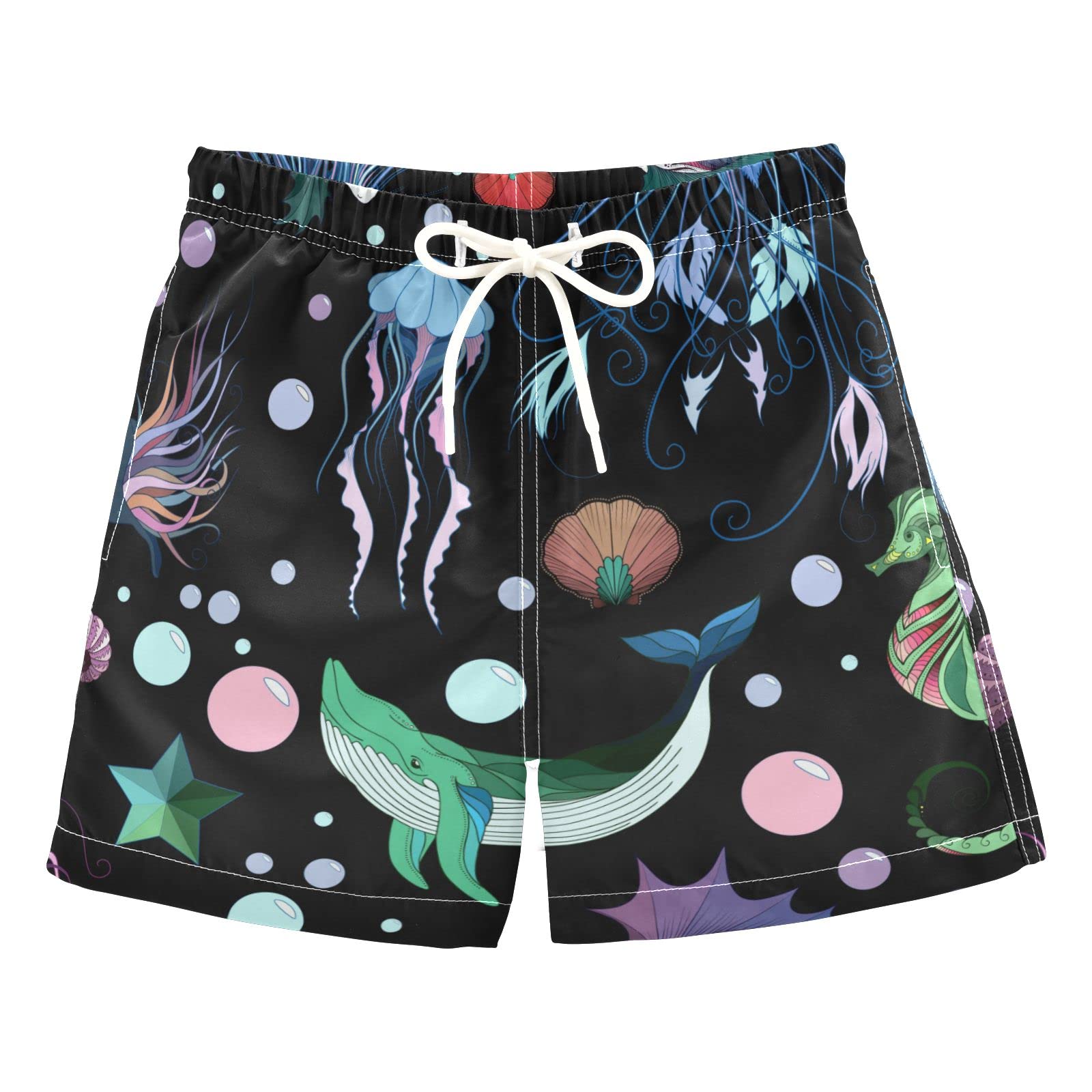 **Boys' Marine Life Swim Trunks - Quick-Dry Board Shorts with Sea Animal Prints for Beach, Surf & Pool | Hawaii Vacation Essentials**    *Use Case: Perfect for beach trips, pool parties, surfing, and summer vacations in Hawaii.*