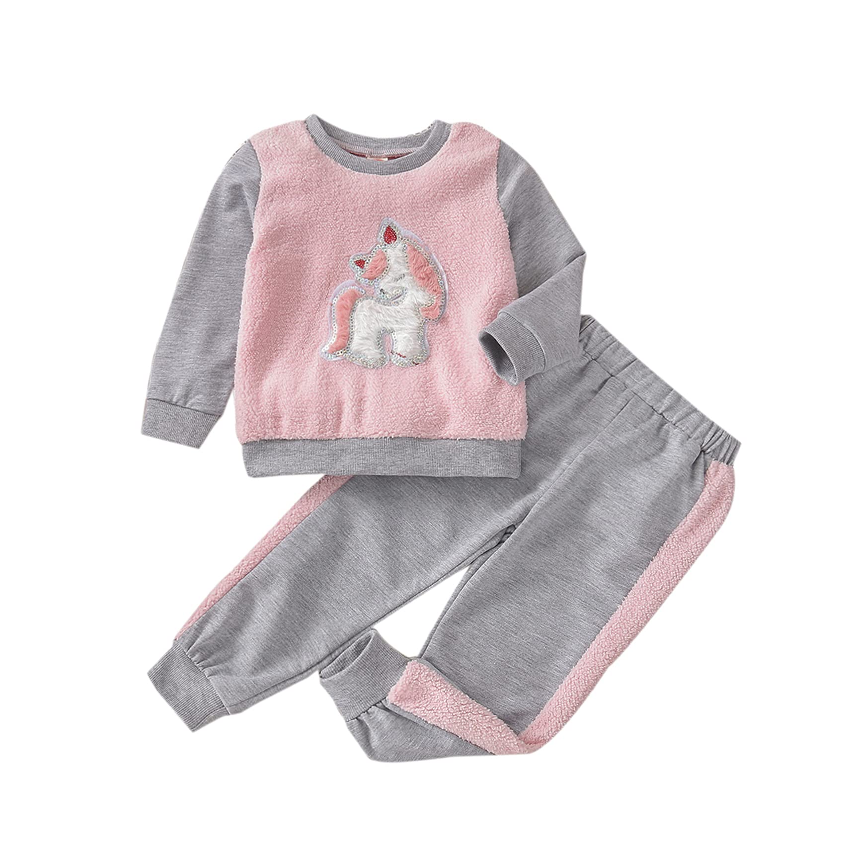 Newborn Baby Girls Fall Winter Clothes Set - Soft Long Sleeve Pullover Sweatshirt & Floral Pants Outfit | Cozy Toddler Kids Sweatsuit for Playtime, Family Photos & Holiday Gatherings