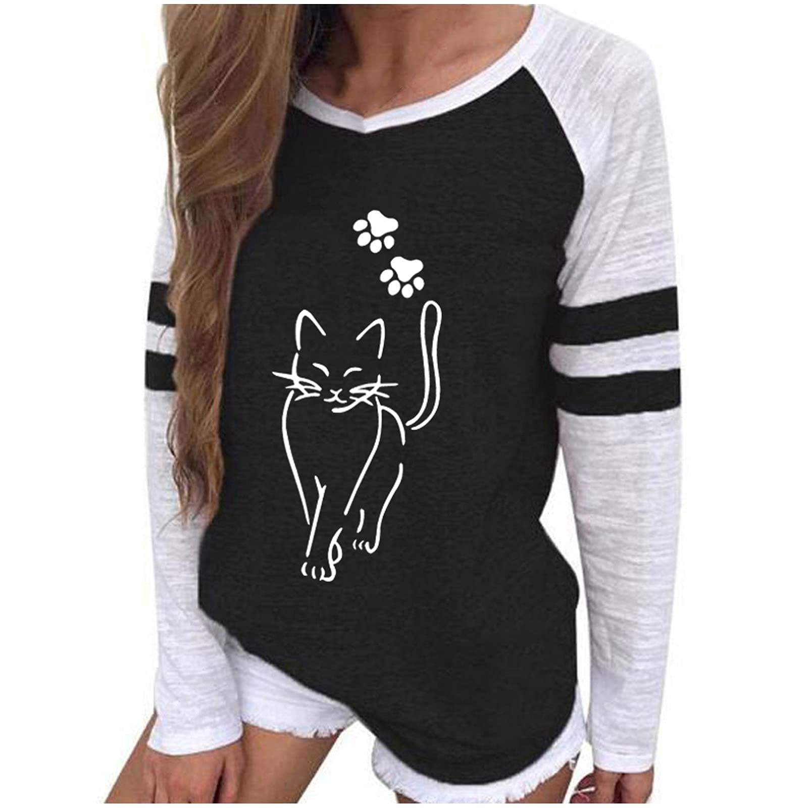 Women's Long Sleeve Casual Pullover Blouse - Fashion Hooded Sweatshirt & Scoop Neck Tee for Everyday Wear, Work, and Outings