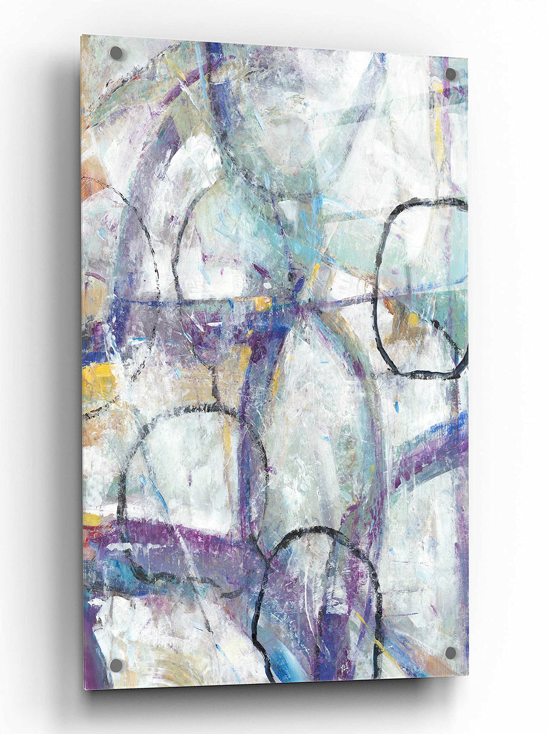Tim O'Toole 'Escape I' Acrylic Glass Wall Art - 24x36 Inches Modern Abstract Painting for Living Room, Bedroom & Office Decor