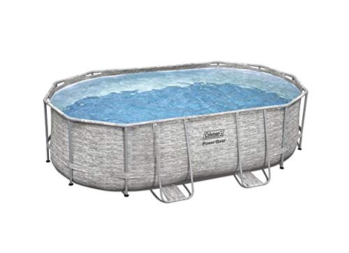 Bestway 16ft x 10ft x 42in Oval Power Steel Frame Above Ground Swimming Pool Set with Filter Pump, Ladder, and Cover - Perfect for Backyard, Family Fun, and Summer Outdoor Activities