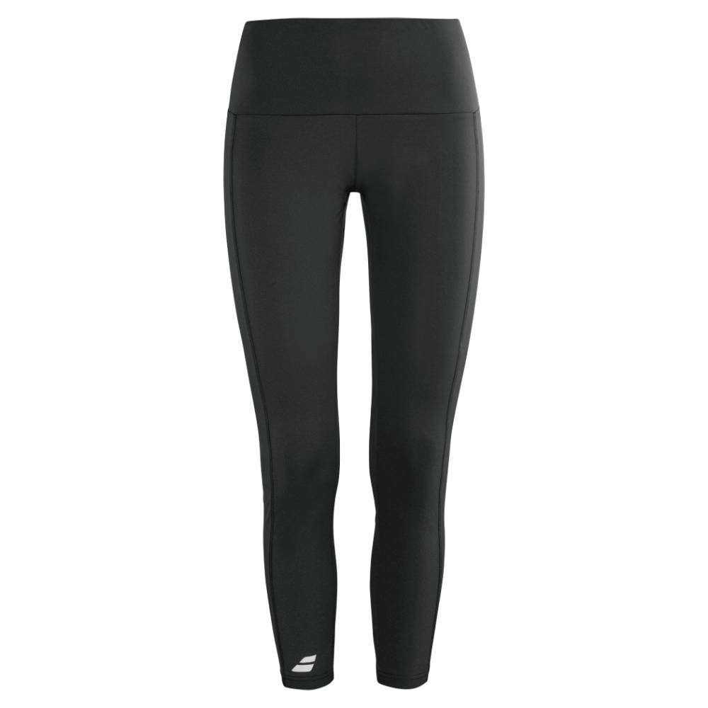 Babolat Women's 7/8 High Waist Yoga Leggings - Black - Moisture Wicking & Stretchy Workout Pants for Running, Gym & Lounge Wear