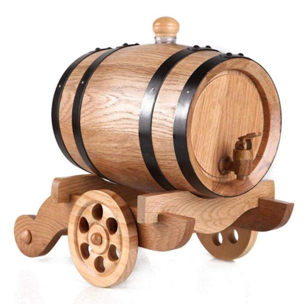 DPPAN 1.5L Wooden Wine Barrel Whiskey Dispenser - Premium Oak Aging Barrel for Bourbon, Rum, Tequila, Beer & Vinegar Storage - Perfect for Home Bar, Gifts & Spirit Aging
