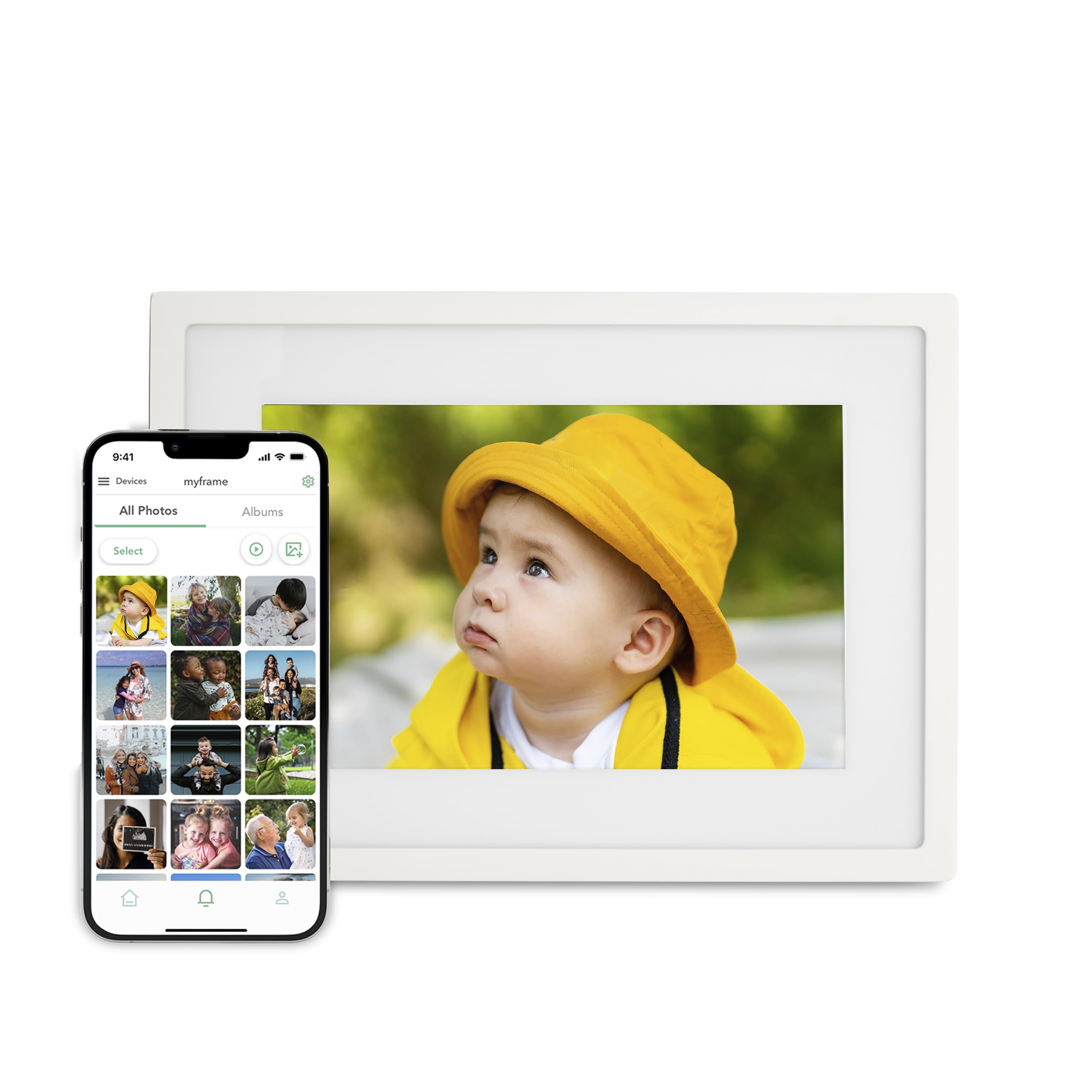 Skylight 10 Inch WiFi Digital Picture Frame - Touch Screen Display, Upload Photos from Phone - Perfect Gift for Family & Friends - White | Ideal for Home Decor, Living Room, Bedroom, Office