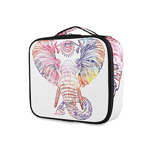 ALAZA Elephant Head Mandala Coloring Makeup Organizer Travel Toiletry Bag - Perfect for Travel, Home Storage & Yoga Retreats