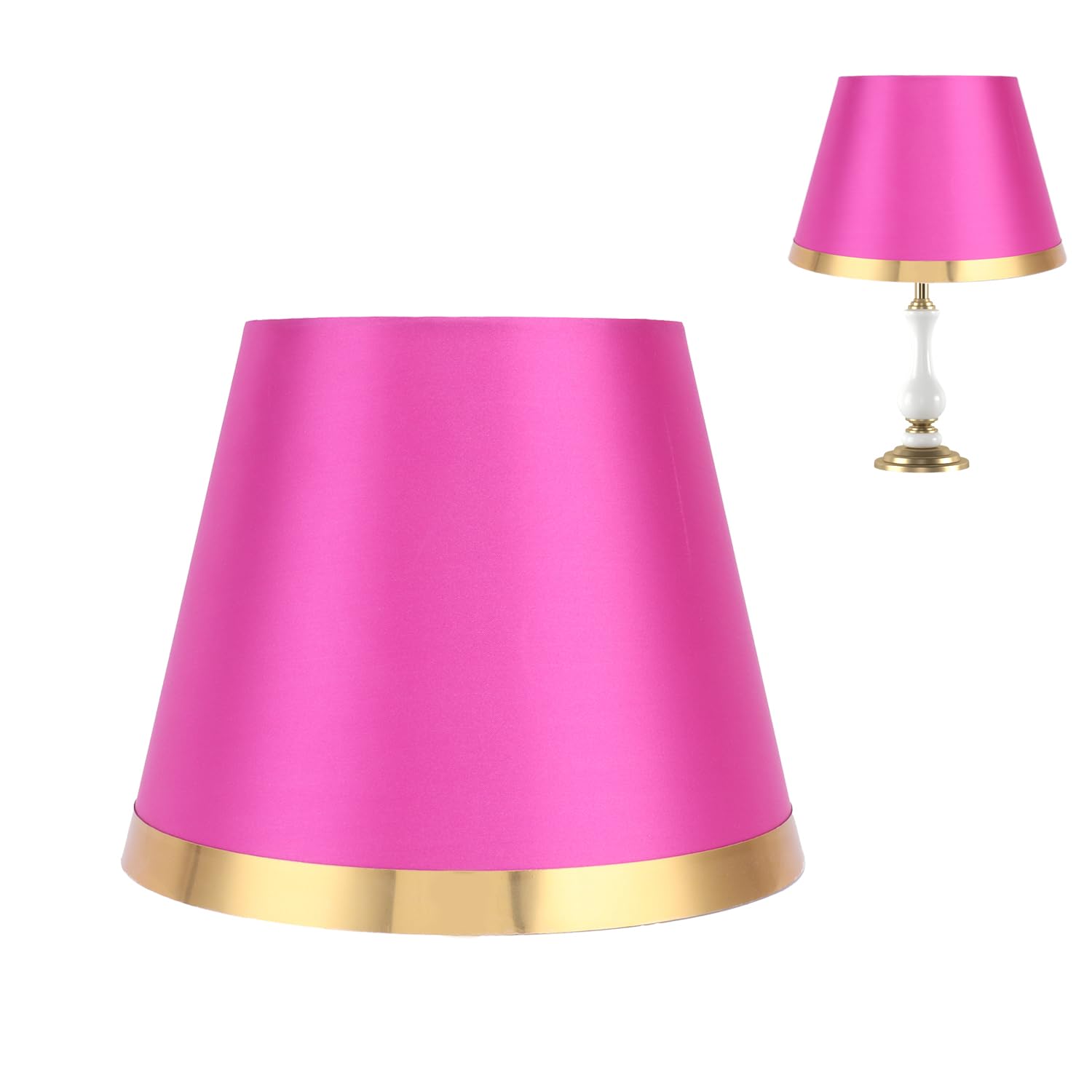 10 x 7.8 Inch E27 Fabric Lamp Shade - European Style Simple & Durable Lampshade for Table Lamp & Floor Light - Rose Red Home Decor Lighting Accessory (Perfect for Living Room, Bedroom & Office Decor)
