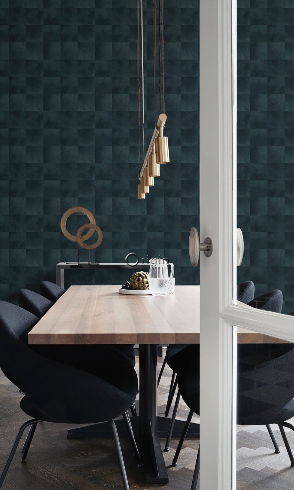 Blue Geometric Peel and Stick Wallpaper - Self-Adhesive Removable Wallpaper for Bedroom, Living Room, Bathroom - Modern 3D Tile Pattern Wall Decal (Style R8321)
