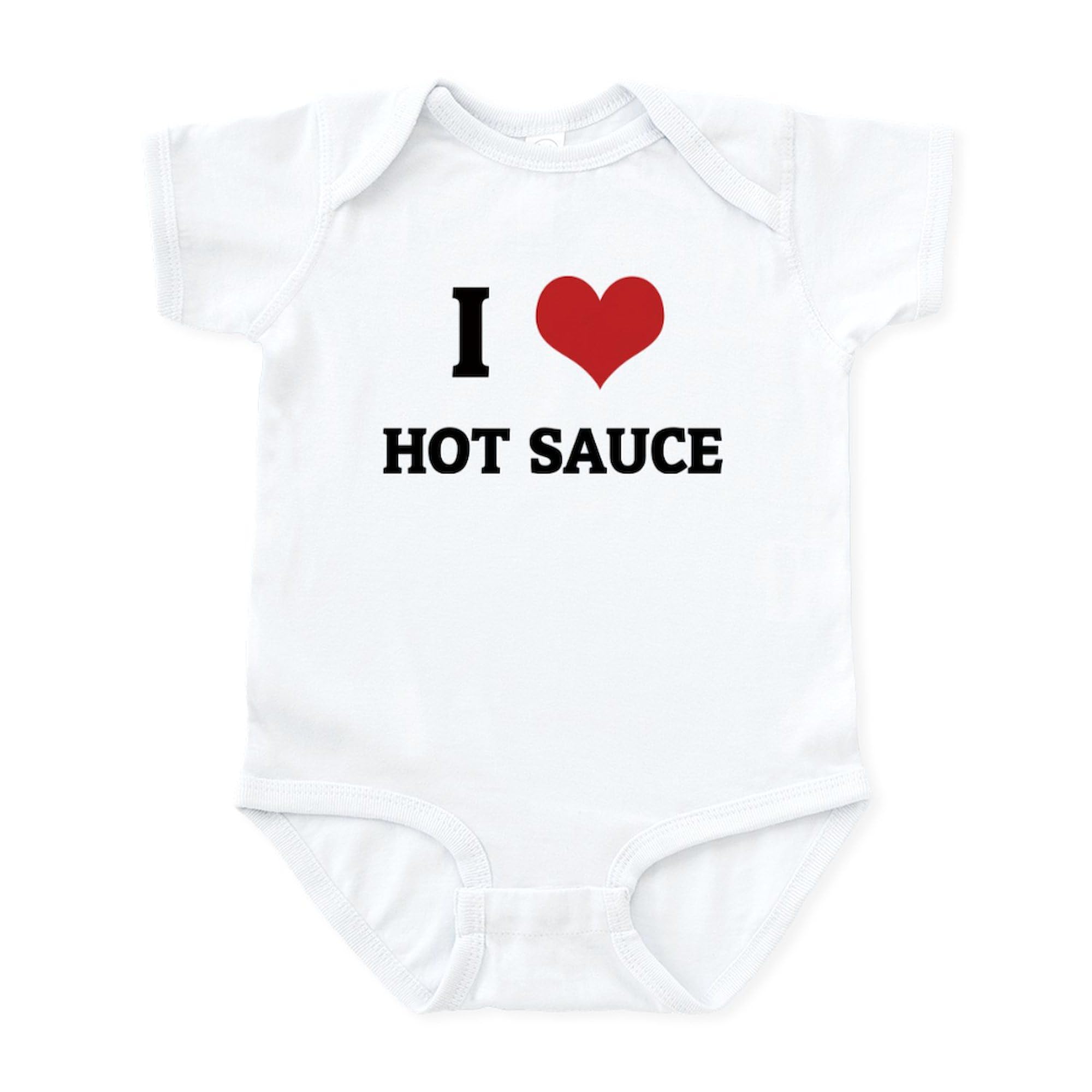 I Love Hot Sauce Infant Creeper - Adorable Baby Bodysuit & Romper for Newborns | Perfect for Family Photos, Playtime & Casual Outings