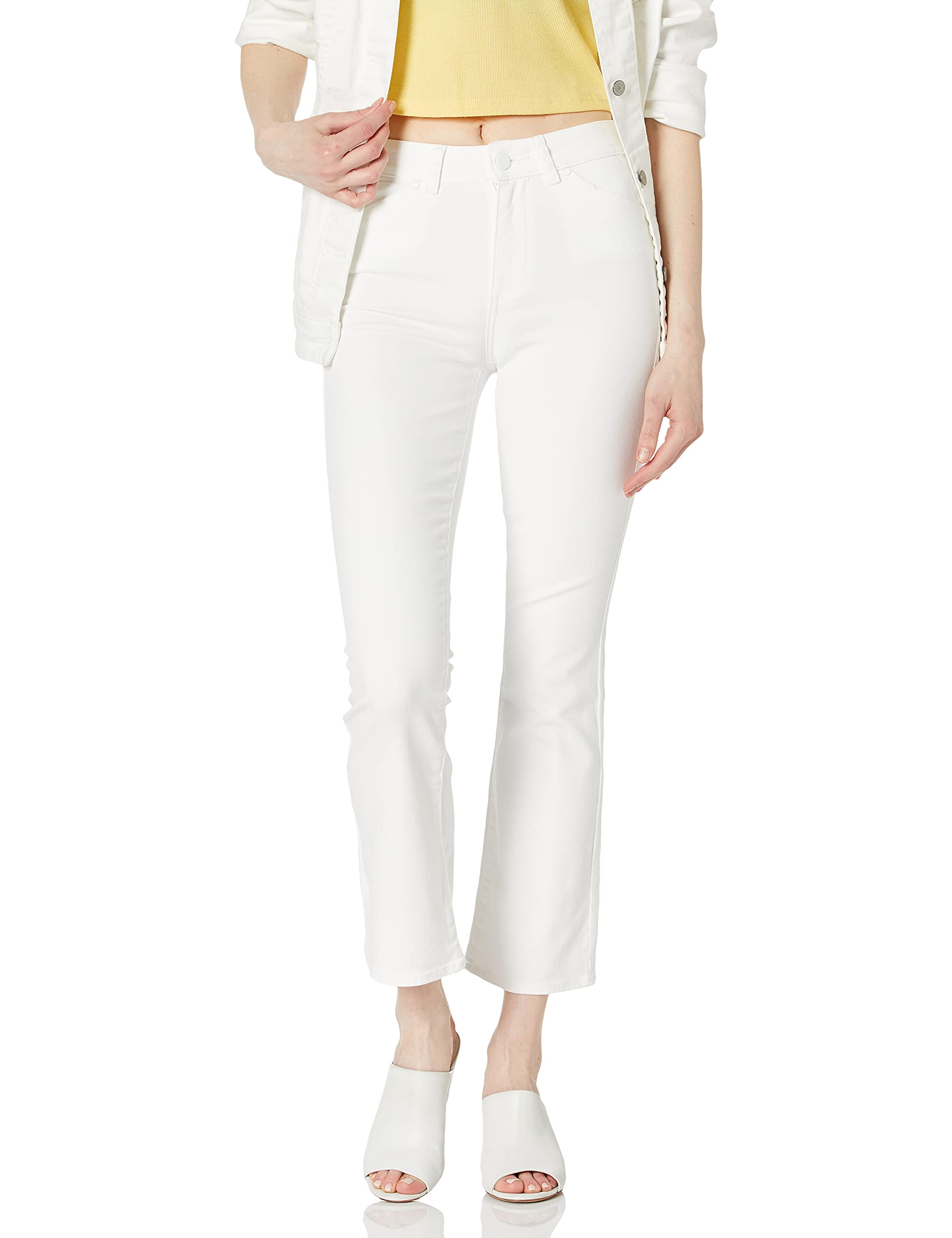PAIGE Women's Claudine High Waist Flare Jeans with Angled Pockets & Yoke Detail - Vintage Denim Pants for Casual Wear & Night Out