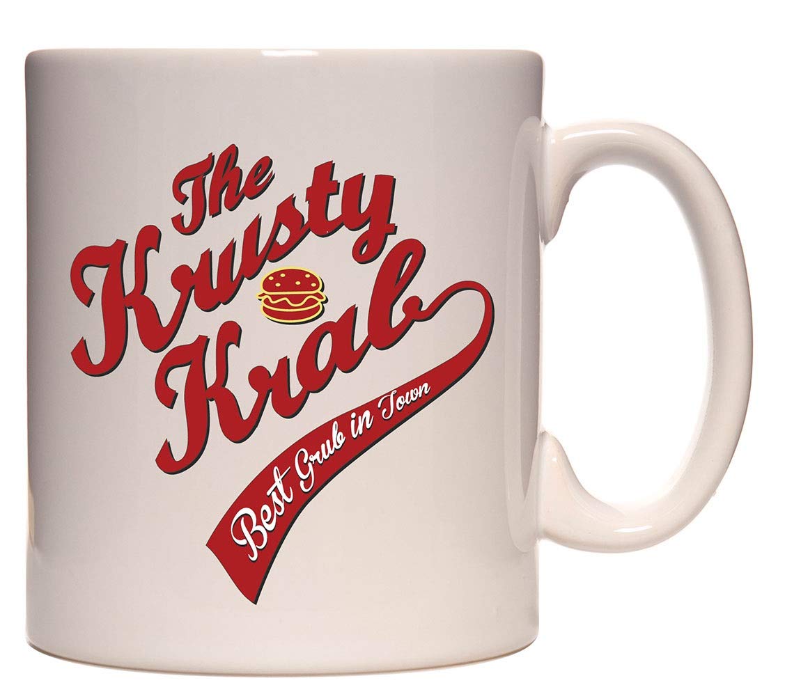 Spongebob Krusty Krab Logo Ceramic Coffee Mug - 11oz Multicolor Drinkware for Office, Home & Gifts - Durable Cup for Hot/Cold Beverages, Tea, Coffee & Soups