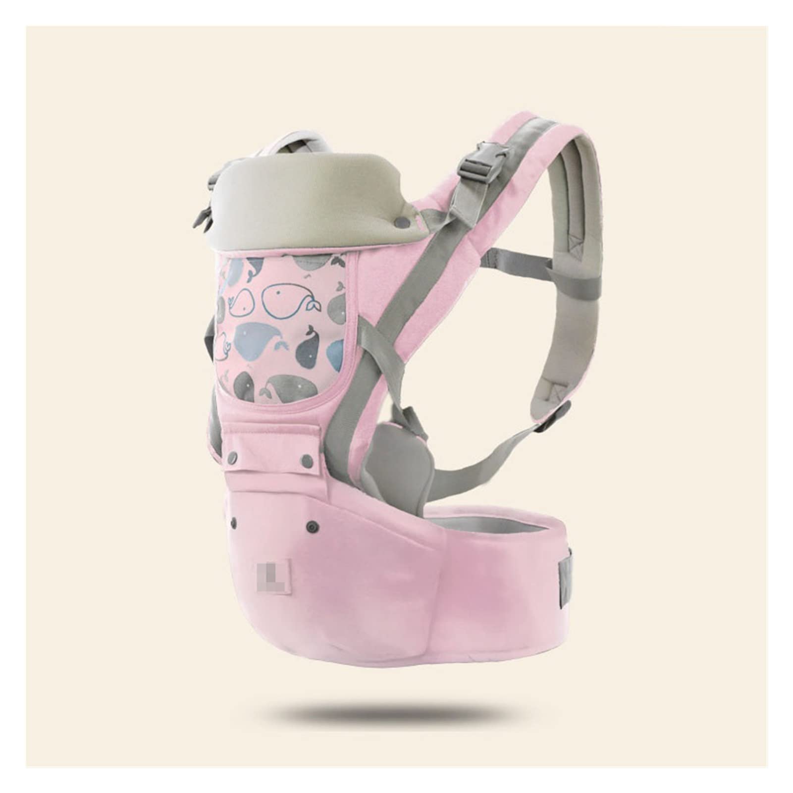 HUACHEN-LS Ergonomic Baby Carrier - Soft Infant Sling with Waist Support for Newborn to Toddler (0-36 Months), Front Facing & Hip Seat Design - Perfect for Travel, Hiking & Daily Use (Pink)