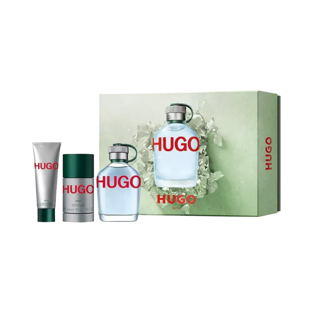 Hugo Boss Men's 3-Piece Eau de Toilette Gift Set - 3 x 125ml Fragrance Spray for Everyday Wear, Date Night & Special Occasions