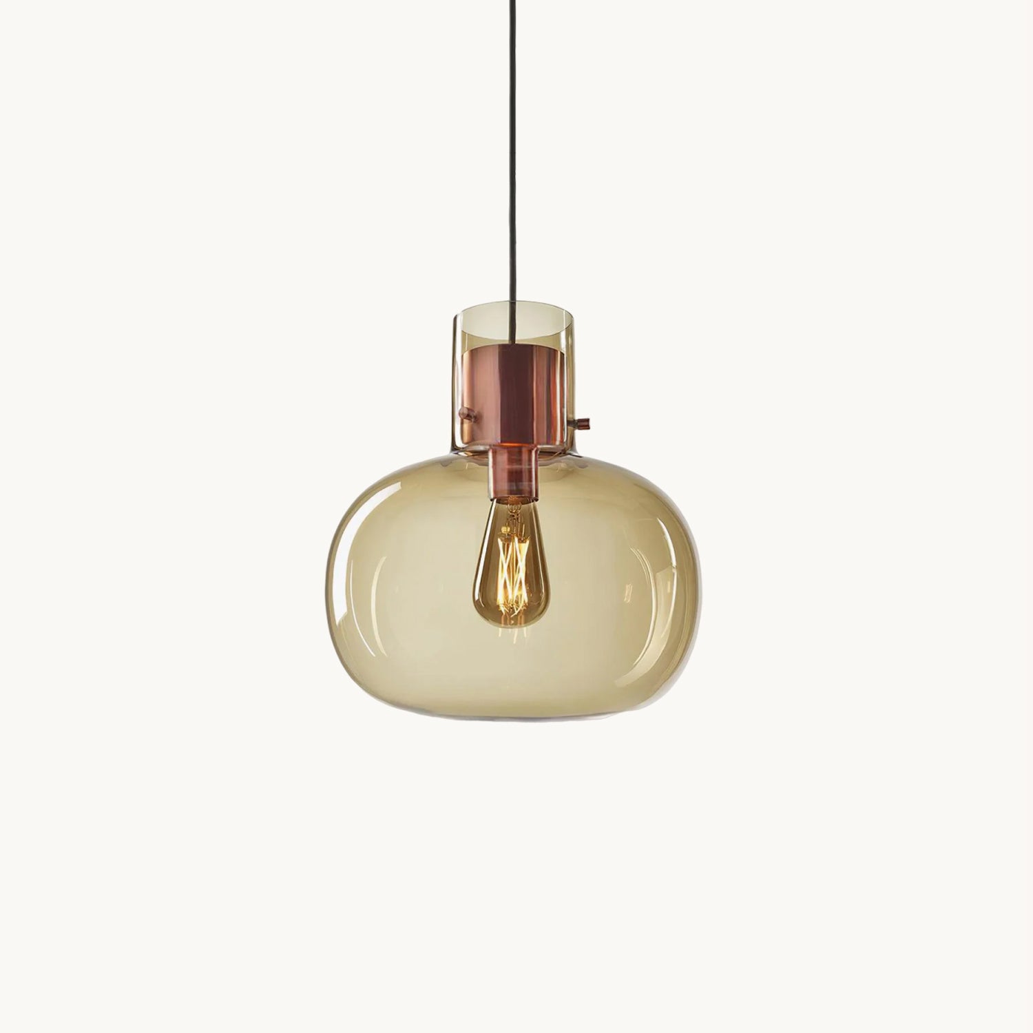Cambre Glass Pendant Light - Modern Hanging Fixture for Kitchen Island, Dining Room & Bedroom Lighting - Dimmable LED Chandelier with Clear Glass Shade
