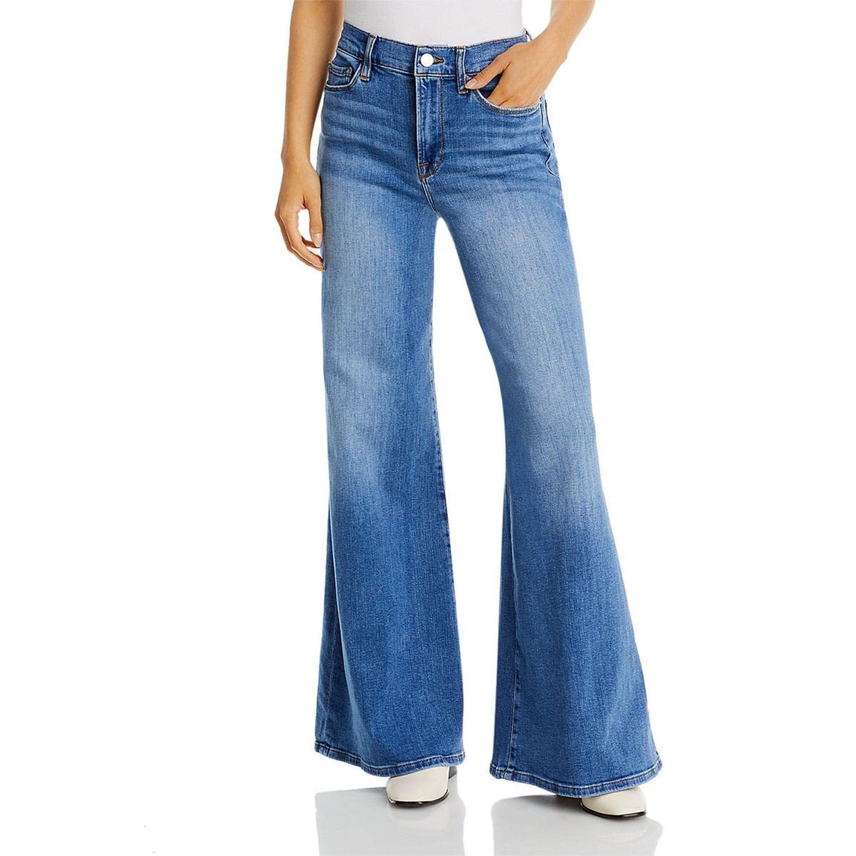 FRAME Women's Le Palazzo High-Rise Wide Leg Jeans - Comfortable Stretch Denim Pants for Casual & Office Wear
