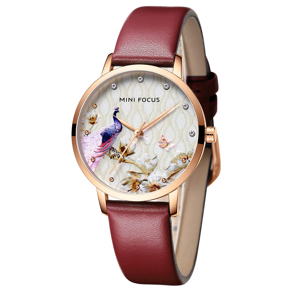 Luxury Mini Focus Fashion Quartz Watch for Women - Top Brand Leather Strap Wristwatch, Waterproof Floral Design - Perfect for Office, Party & Everyday Wear