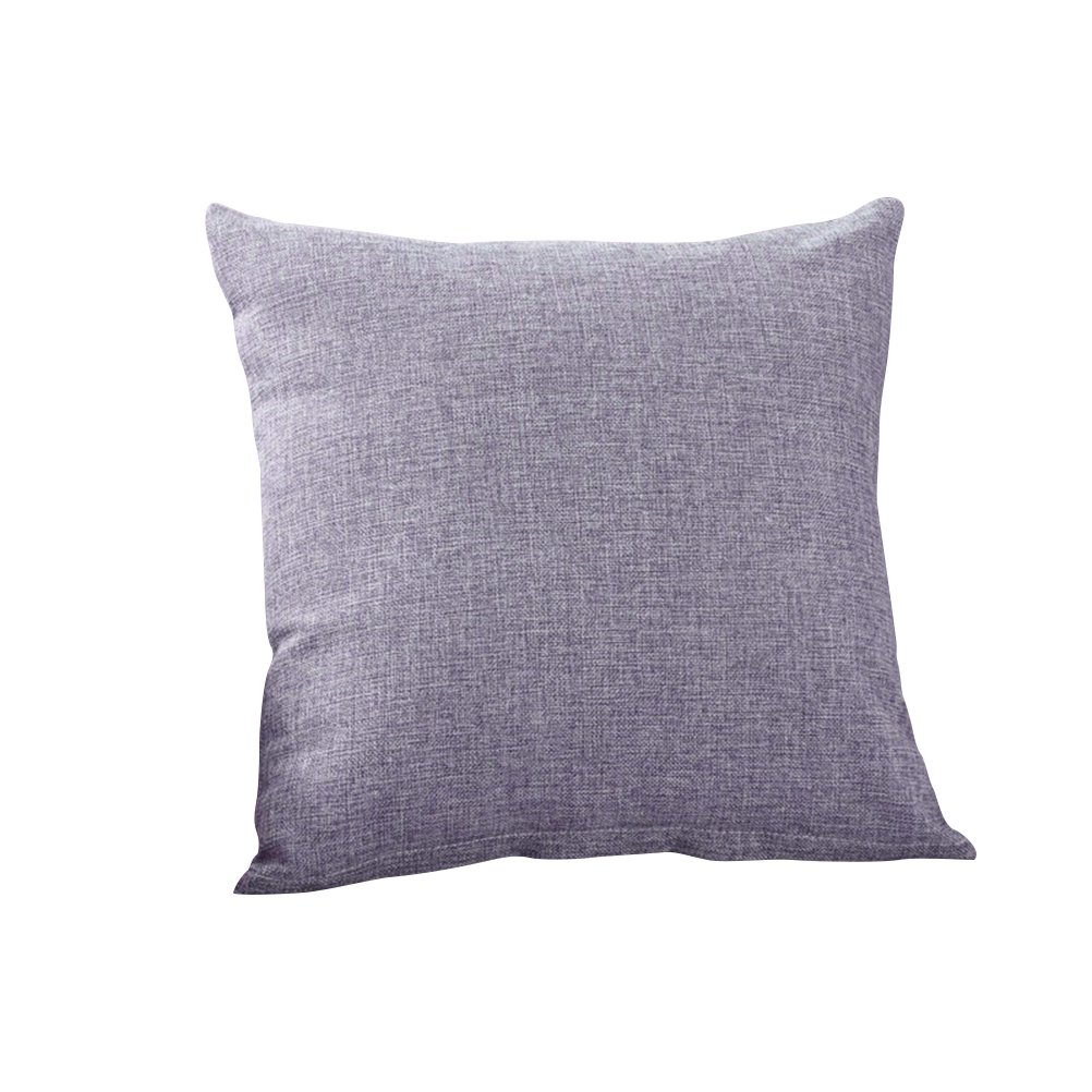 Amosfun 50x50cm Grey Flax Throw Pillow Cover - Soft Decorative Cushion Case for Living Room, Sofa & Bed - Home Decor Accessories for Cozy Family Spaces