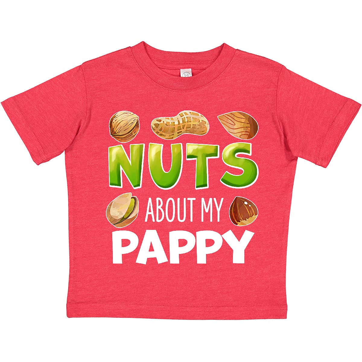 Best Nuts About My Pappy Peanut Almond Pistachio Toddler T-Shirt - Cute Graphic Tee for Grandparents Day & Family Outfits