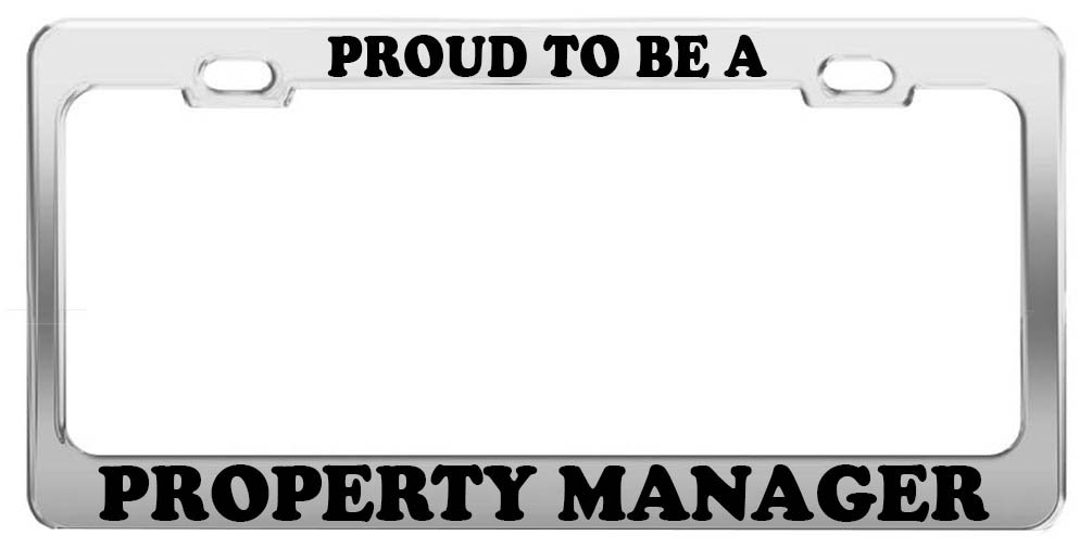 Proud to Be a Property Manager License Plate Frame - Durable Car & Truck Accessory - Perfect Gift for Real Estate Professionals - Ideal for Work Vehicles & Personal Cars