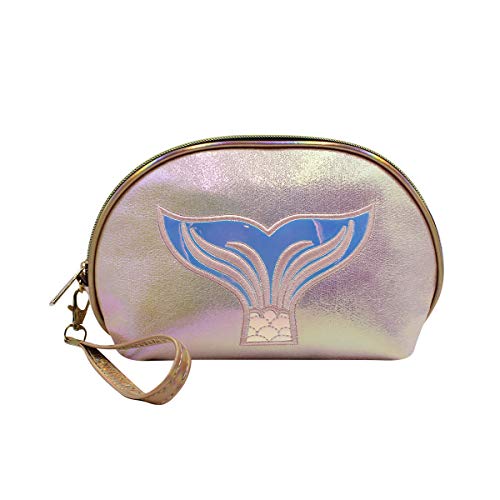 Holographic Mermaid Shell Makeup Bag for Women - Small Cosmetic Pouch, Toiletry Bag for Purse, Travel & Gifts (Light Pink) | Perfect for Beach Trips, Bridal Parties & Everyday Use