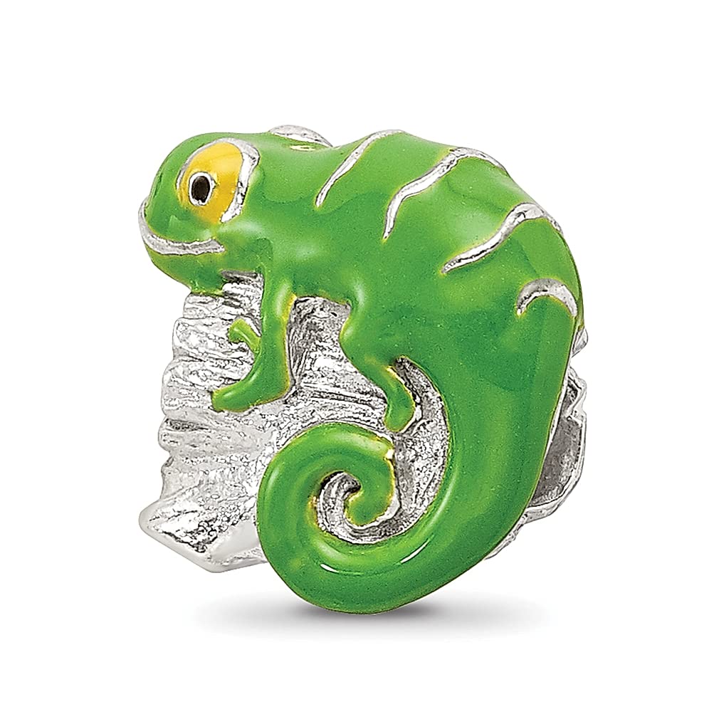 925 Sterling Silver Lizard Charm Bead for Bracelet - Enameled Animal Jewelry for Women, Perfect Gift for Her - Great for Everyday Wear, Special Occasions & Jewelry Making