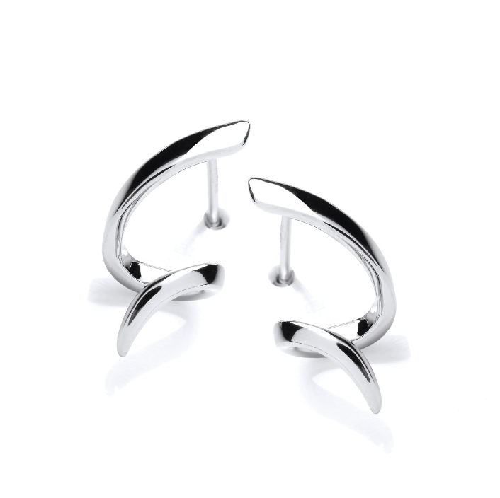 Elegant Silver Twist and Move Earrings for Women - Perfect for Parties, Weddings & Everyday Wear