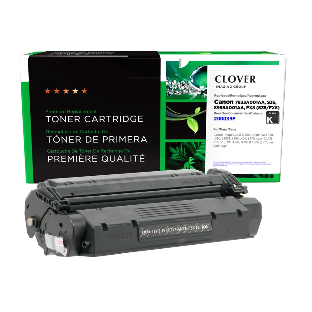 Premium Clover Remanufactured Toner Cartridge Replacement for Canon 7833A001AA/8955A001AA (S35/FX8) - High Yield Black Ink | Compatible with Canon ImageCLASS Printers - Perfect for Home Office & Small Business Printing Needs