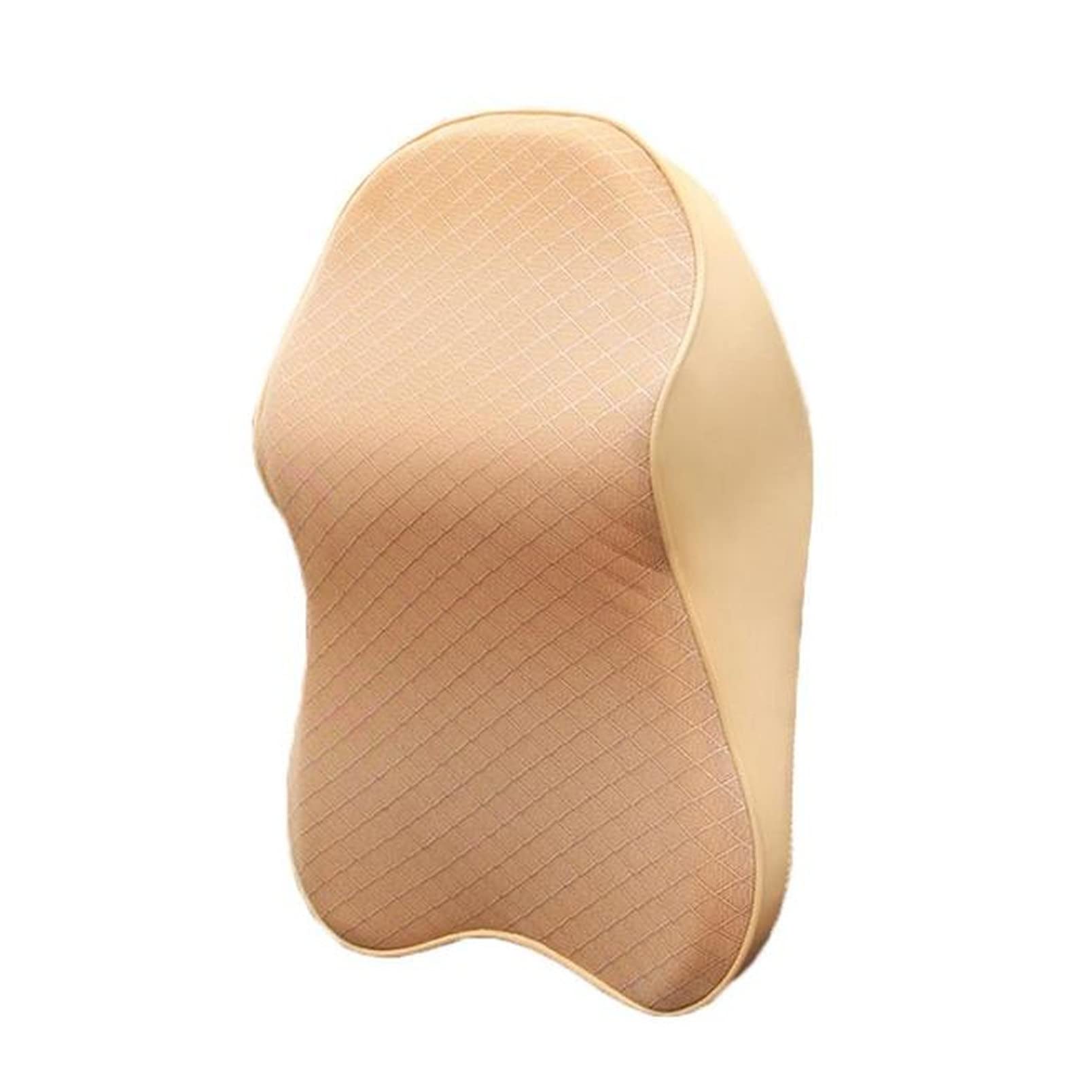 Premium Memory Foam Car Neck Pillow - Ergonomic Support for Neck & Lumbar Pain Relief - Comfortable Travel & Office Seat Cushion (30x22cm, Beige) - Perfect for Long Drives, Commuting & Work Comfort