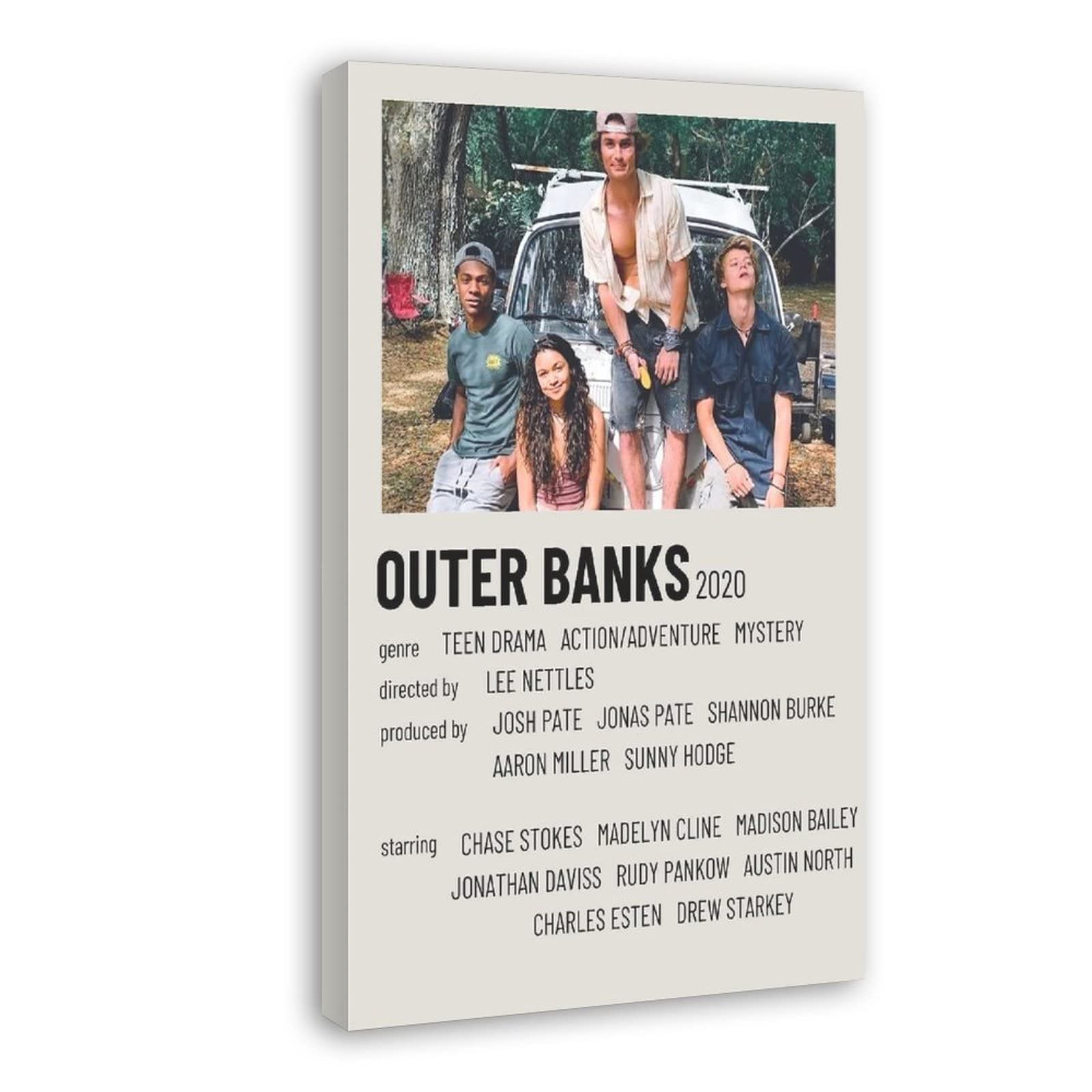 Outer Banks Movie Poster Canvas Wall Art - 24x36 Inch (60x90cm) Framed Print for Bedroom, Office & Home Decor - Perfect Gift for TV Show Fans & Coastal Theme Rooms