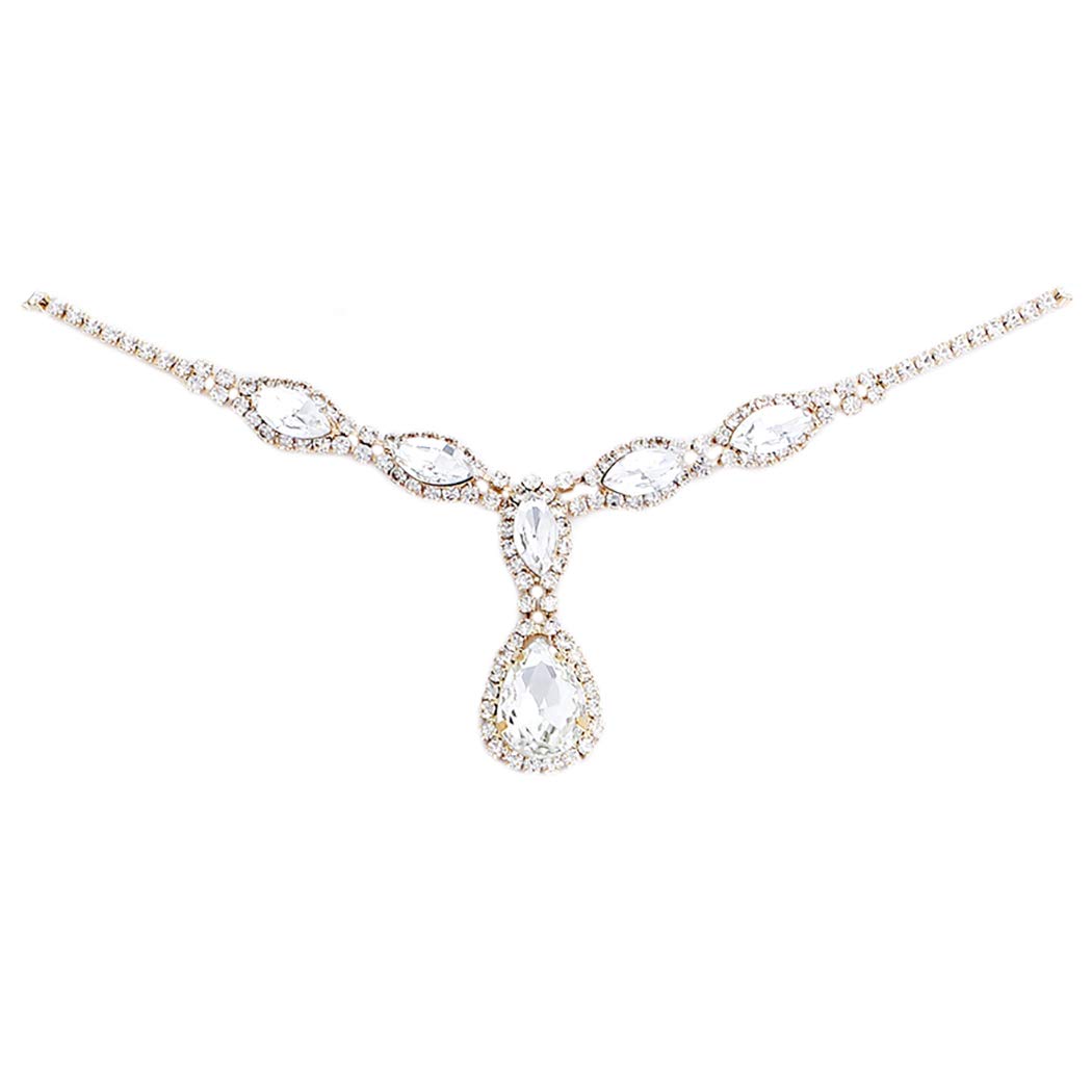Rosemarie Women's Crystal Rhinestone Bridal Necklace - Elegant for Weddings & Parties