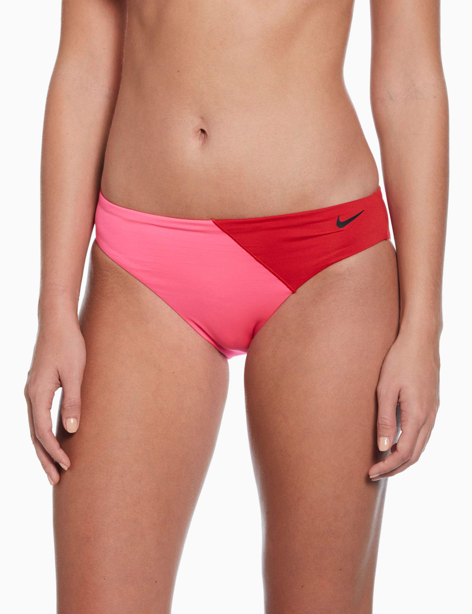 Color Block Hipster Bikini Bottom - University Red | High Waisted Swimwear for Women | Perfect for Beach Vacations & Pool Parties