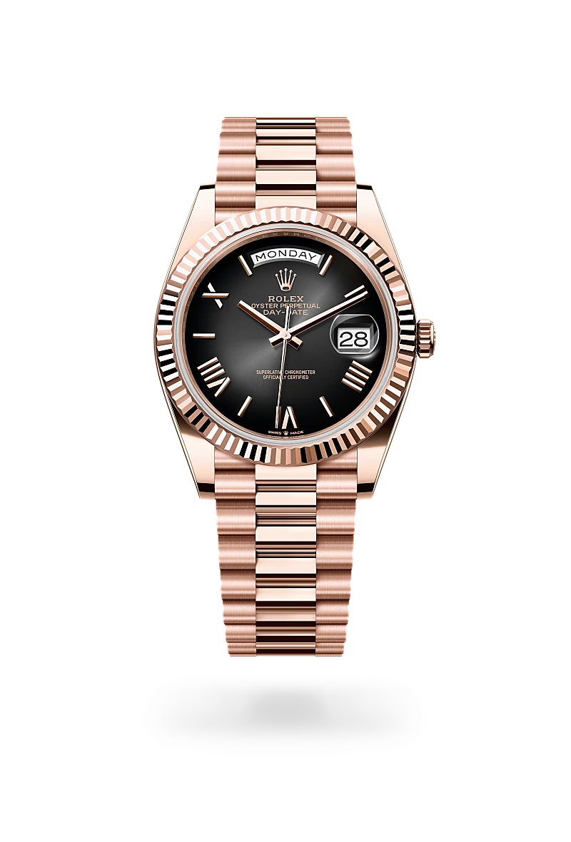 Rolex Day Date 40 Watch - 18kt Everose Gold, Model M228235-0055 | Luxury Men's Watch for Business & Formal Occasions | Richter & Phillips Jewelers