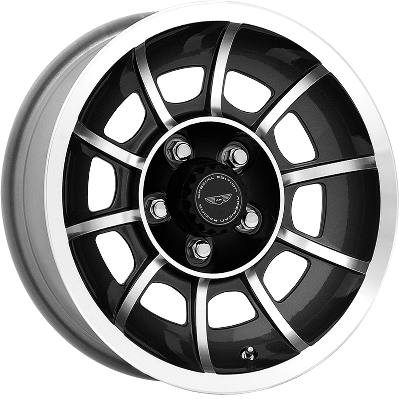 American Racing 15x7 VN47 Vector Satin Black Machined +0mm Offset Wheels - High Performance Rims for Muscle Cars, Hot Rods & Custom Builds (Street & Track Use)