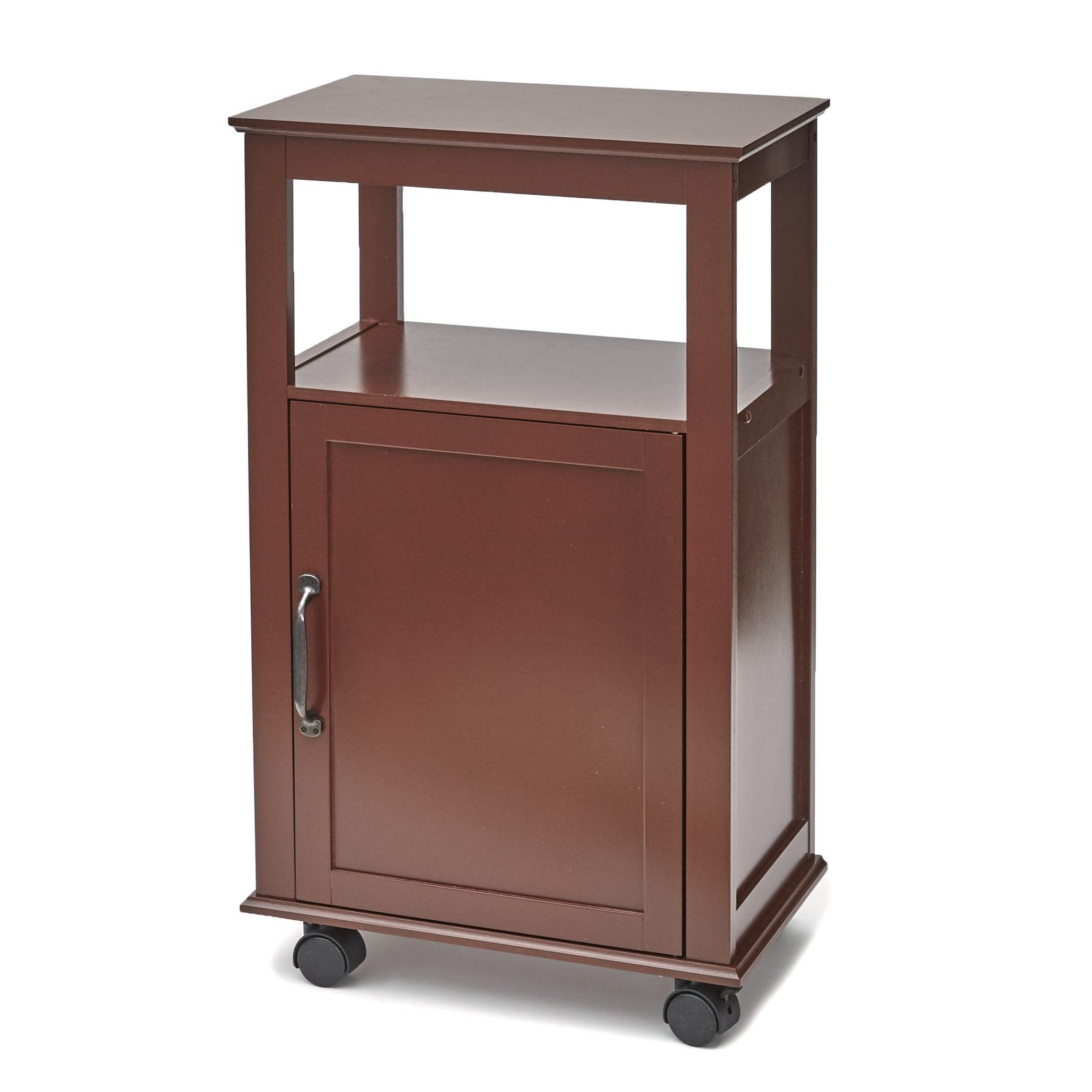 StateOJ Rolling Printer Stand with Wheels - Modern Minimalist Small End Table, Printer Storage Cart & Desk Organizer for Home Office, Study, or Workspace