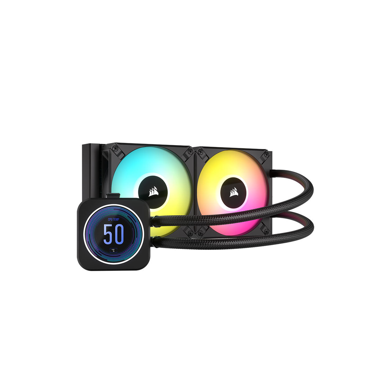 Corsair iCUE H100i ELITE LCD XT Liquid CPU Cooler - 240mm RGB AIO Liquid Cooling System with LCD Display for PC Gaming & Overclocking - Perfect for High-Performance Gaming Rigs and Workstations