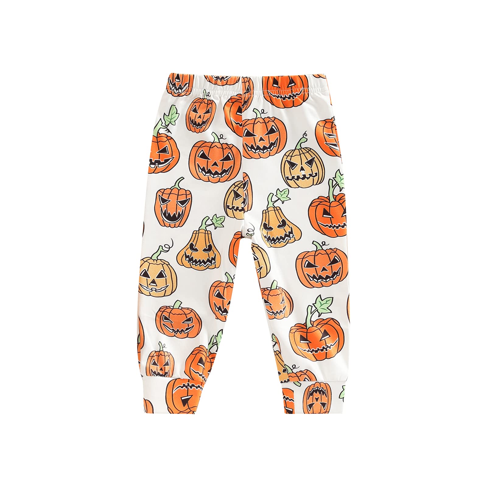 **Cute Halloween Baby Pants for Boys & Girls - Cartoon Pumpkin Print Elastic Waist Long Leggings - Perfect for Trick-or-Treating & Fall Festivals**