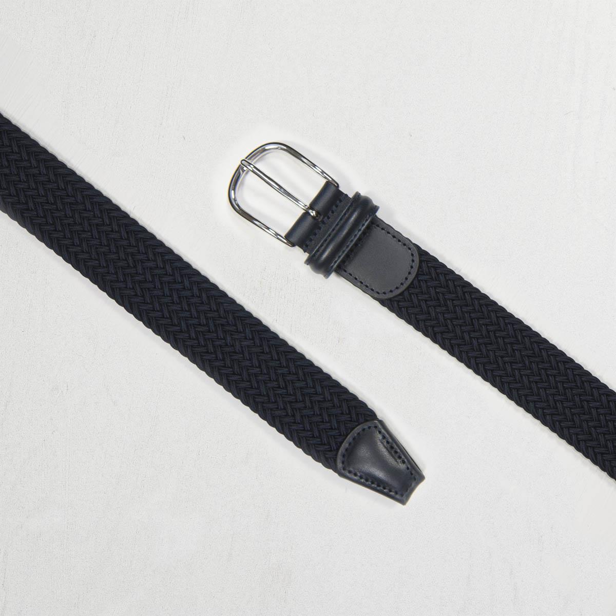 3.5cm Navy Blue Woven Elastic Belt for Women & Men - Adjustable Waistband for Pants, Skirts, Shorts & DIY Sewing Projects