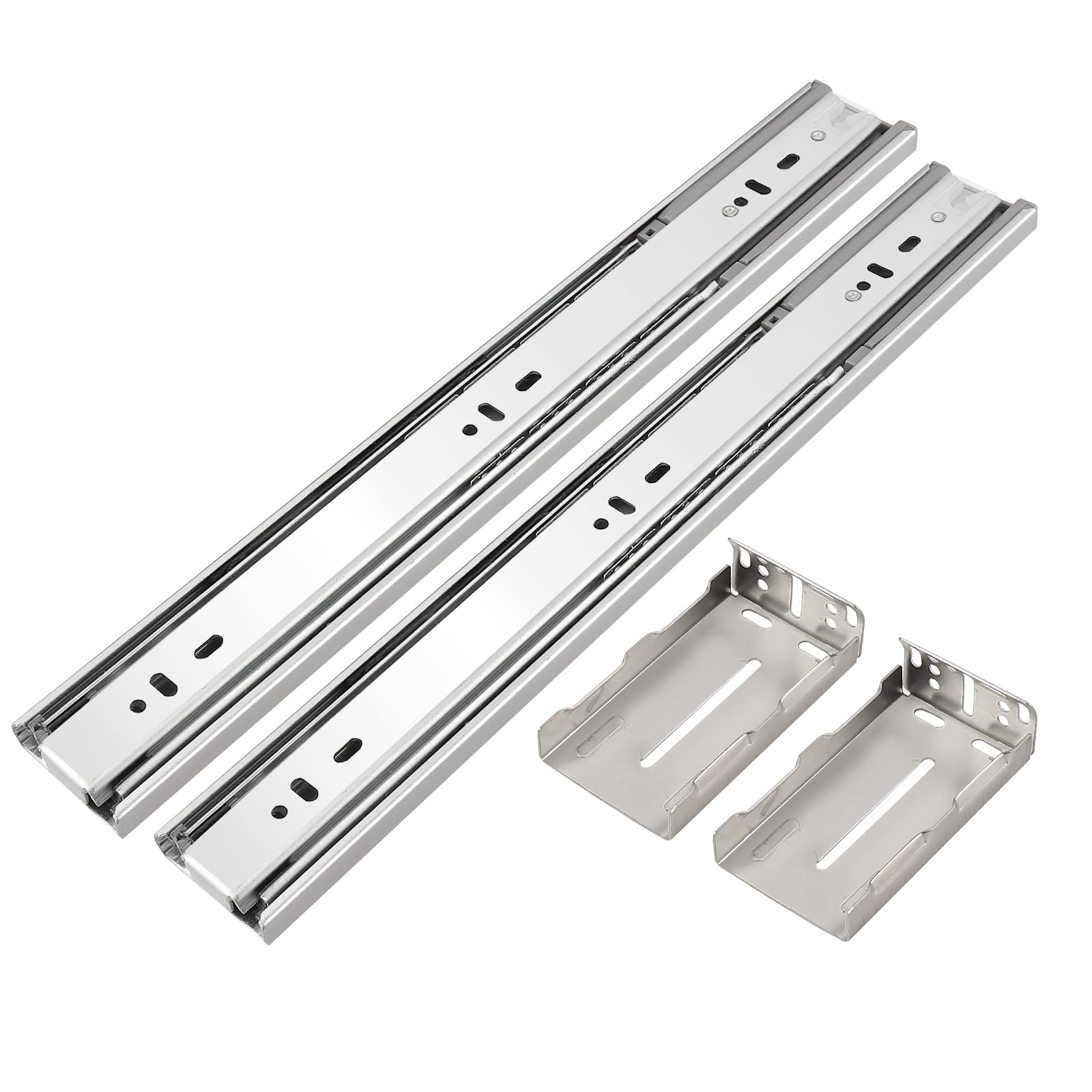 Gobrico 14-Inch Full Extension Rear/Side Mount Drawer Slides with Brackets - Soft Close Ball Bearing Drawer Runners - Heavy Duty & Quiet Furniture Drawer Rails (10 Pairs) - Perfect for Kitchen Cabinets, Office Drawers & DIY Storage Solutions