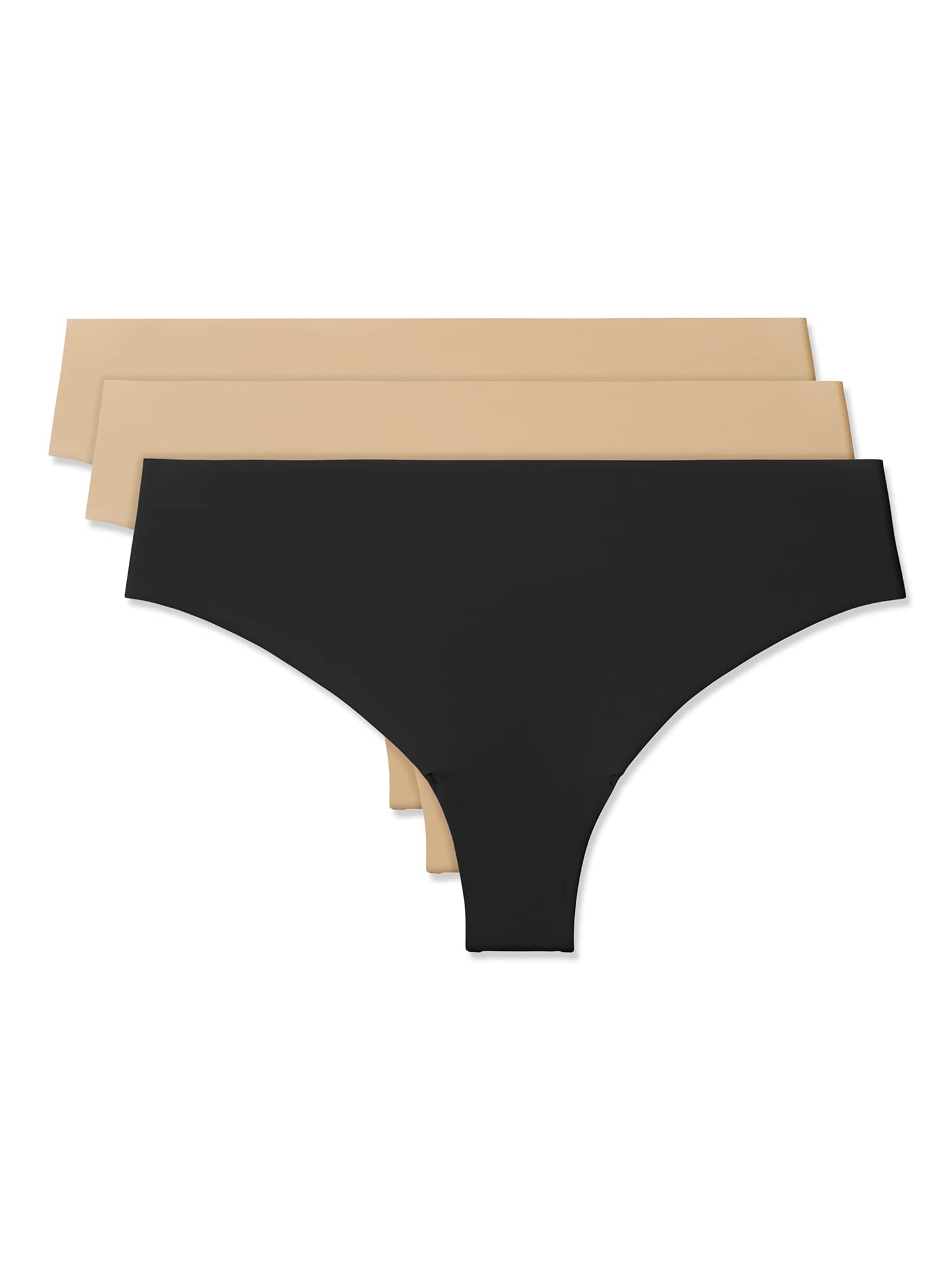 True & Co Women's True Body Thong Multipack - Soft Seamless Underwear for Everyday Comfort | Perfect for Yoga, Work & Lounge Wear