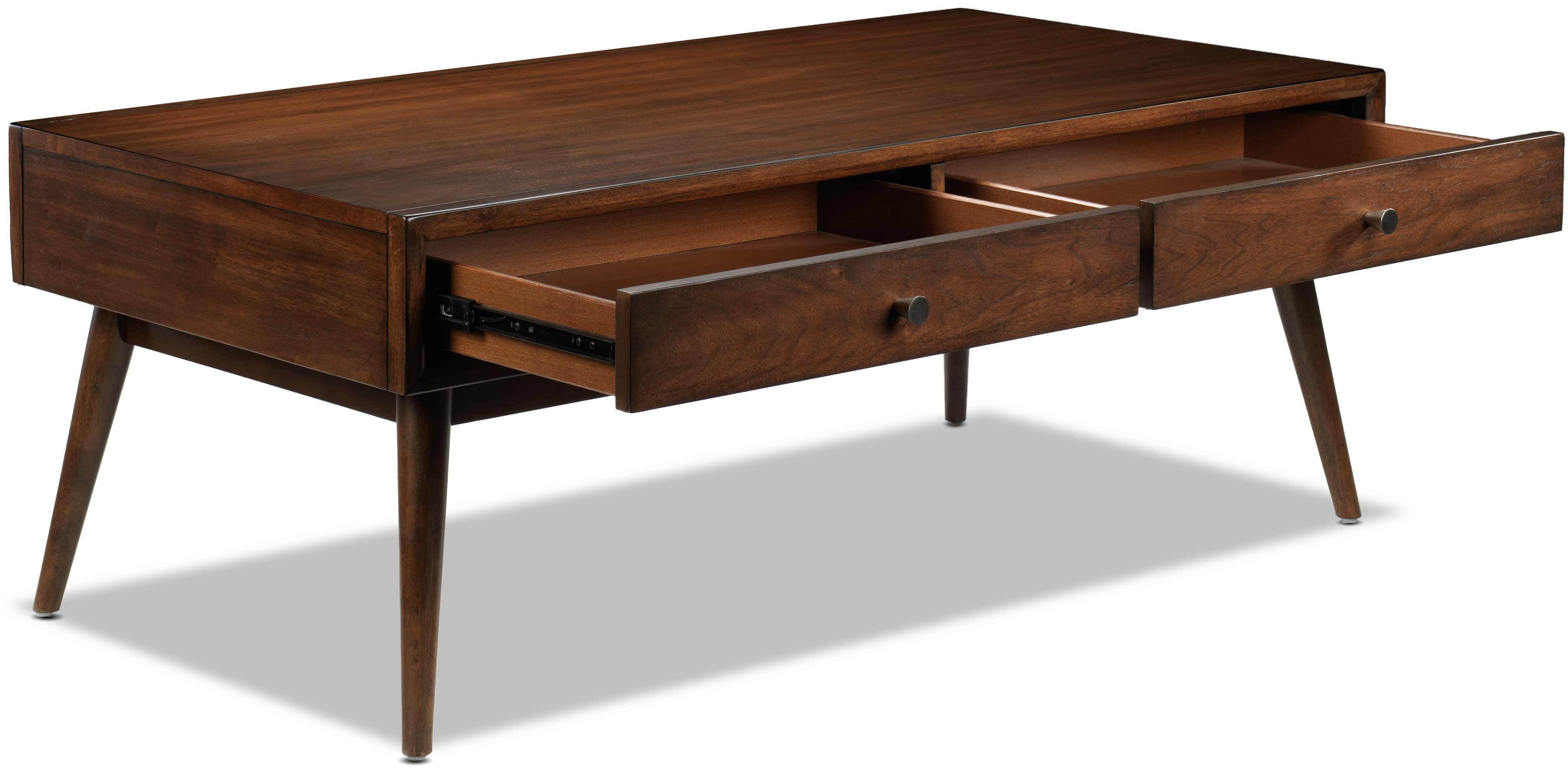 Boyton 48 Inch Walnut Coffee Table - Modern Living Room Center Table for Home Decor & Entertaining
