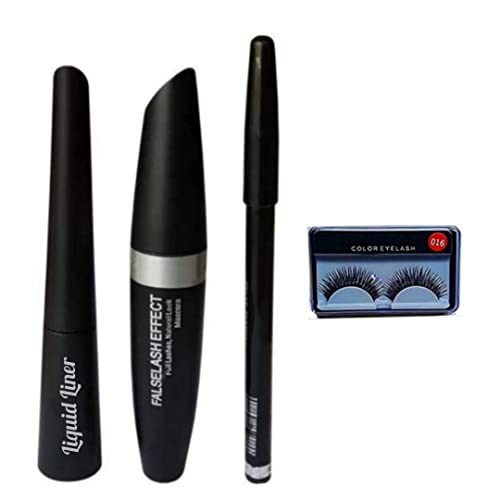 Random Mac Professional Waterproof Eyeliner, Mascara & Eyebrow Pencil Set - Smudge-Proof Kajal with Eyelash Enhancer for Long-Lasting Eye Makeup | Perfect for Daily Wear, Parties & Special Occasions
