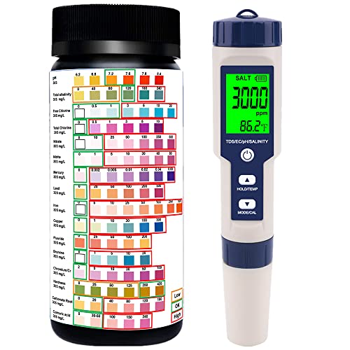 16 in 1 Water Test Kit - High Accuracy Pool & Spa Salt Tester for Swimming Pools, Hot Tubs, Aquariums & Drinking Water | Easy Home Water Quality Testing