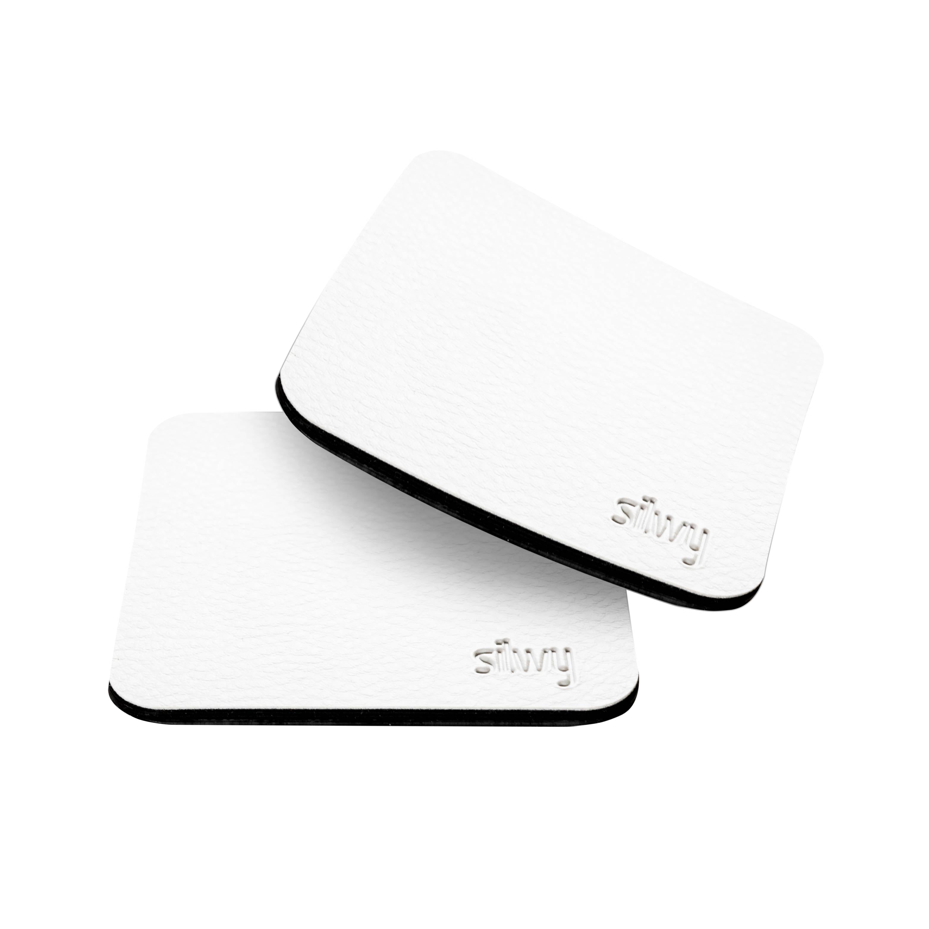 Premium Metal Nano Gel Pads - White Square Adhesive Pads for Phone Mounting, Tablet Stand, and Home Organization