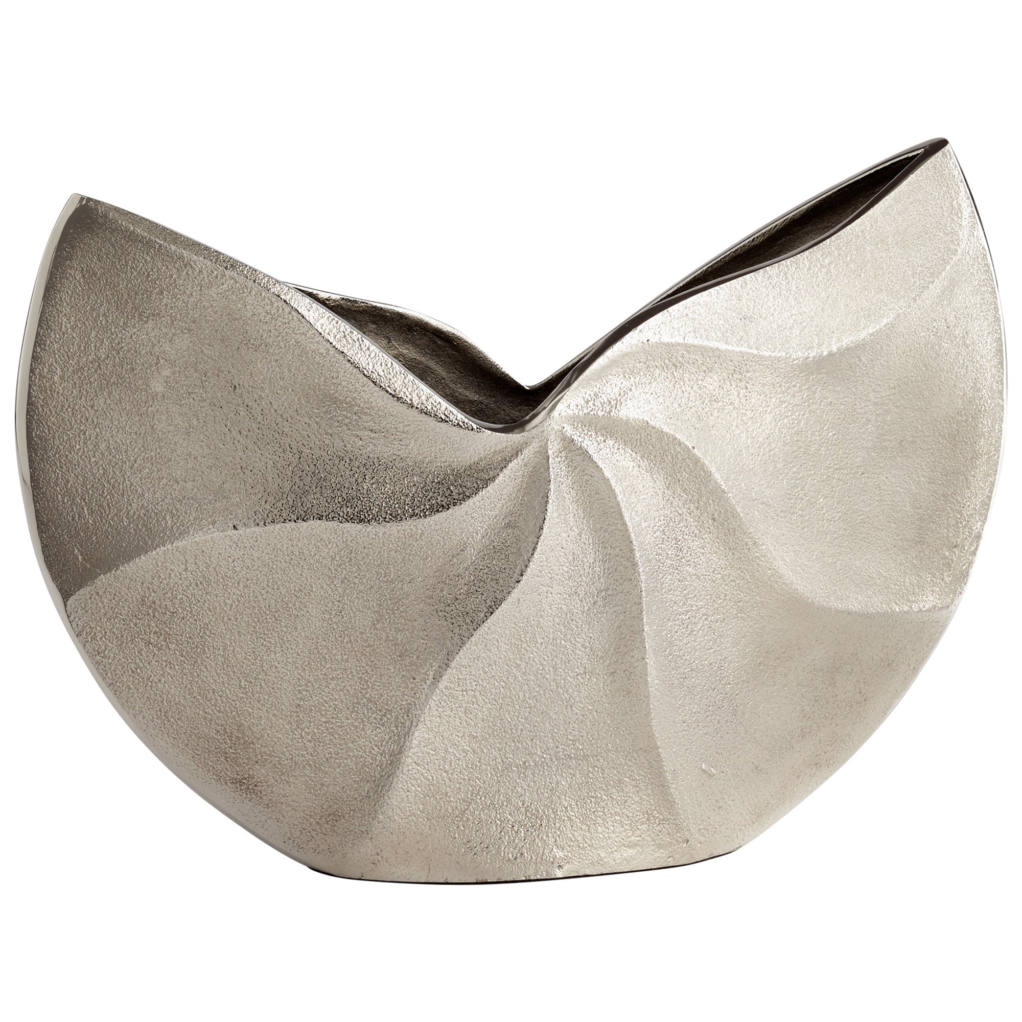 Cyan Design 07194 Varix Vase in Raw Nickel - Modern Decorative Vase for Home, Office & Wedding Centerpieces