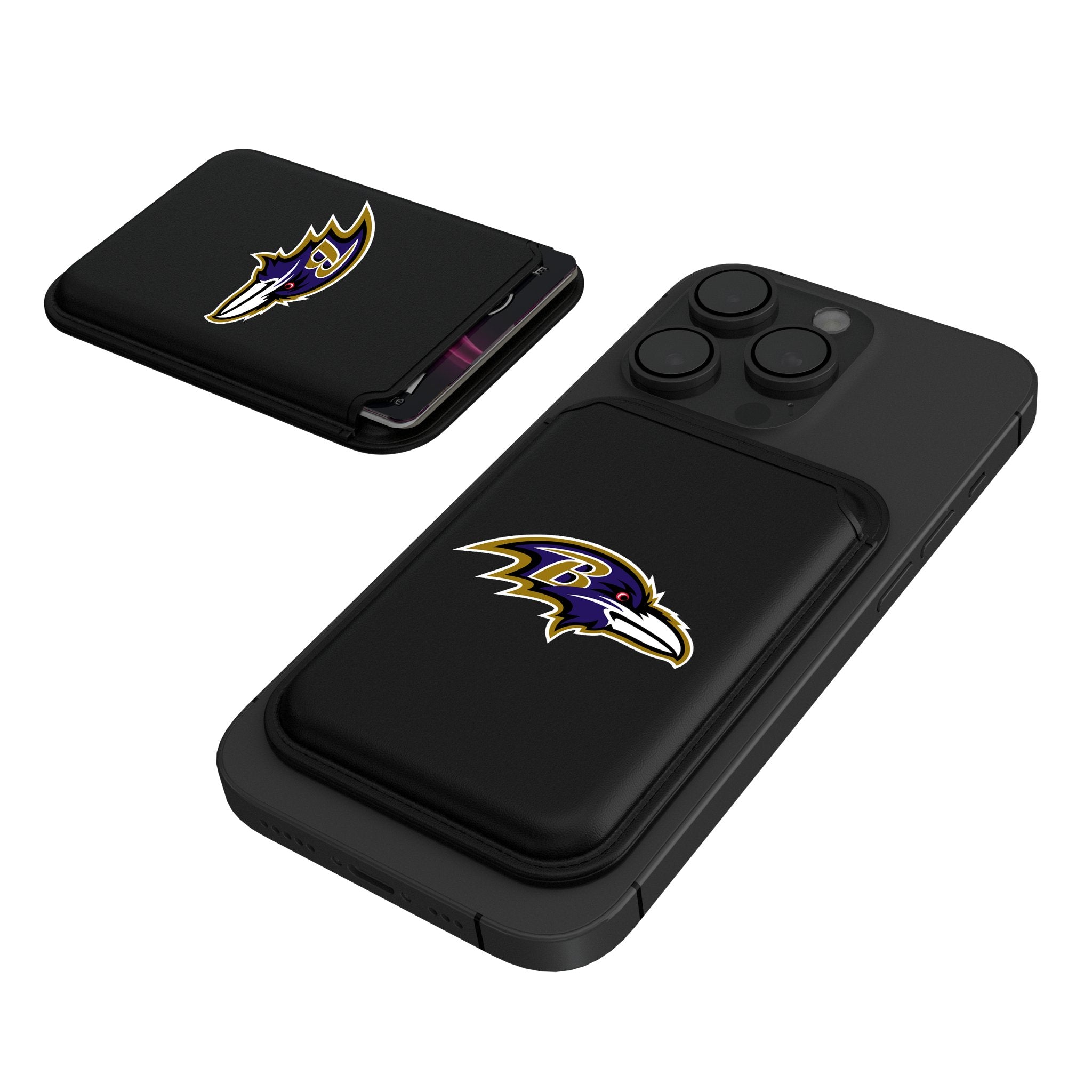 Baltimore Ravens Logo Black Magnetic Credit Card Holder - Slim RFID Blocking Wallet for Game Day & Travel