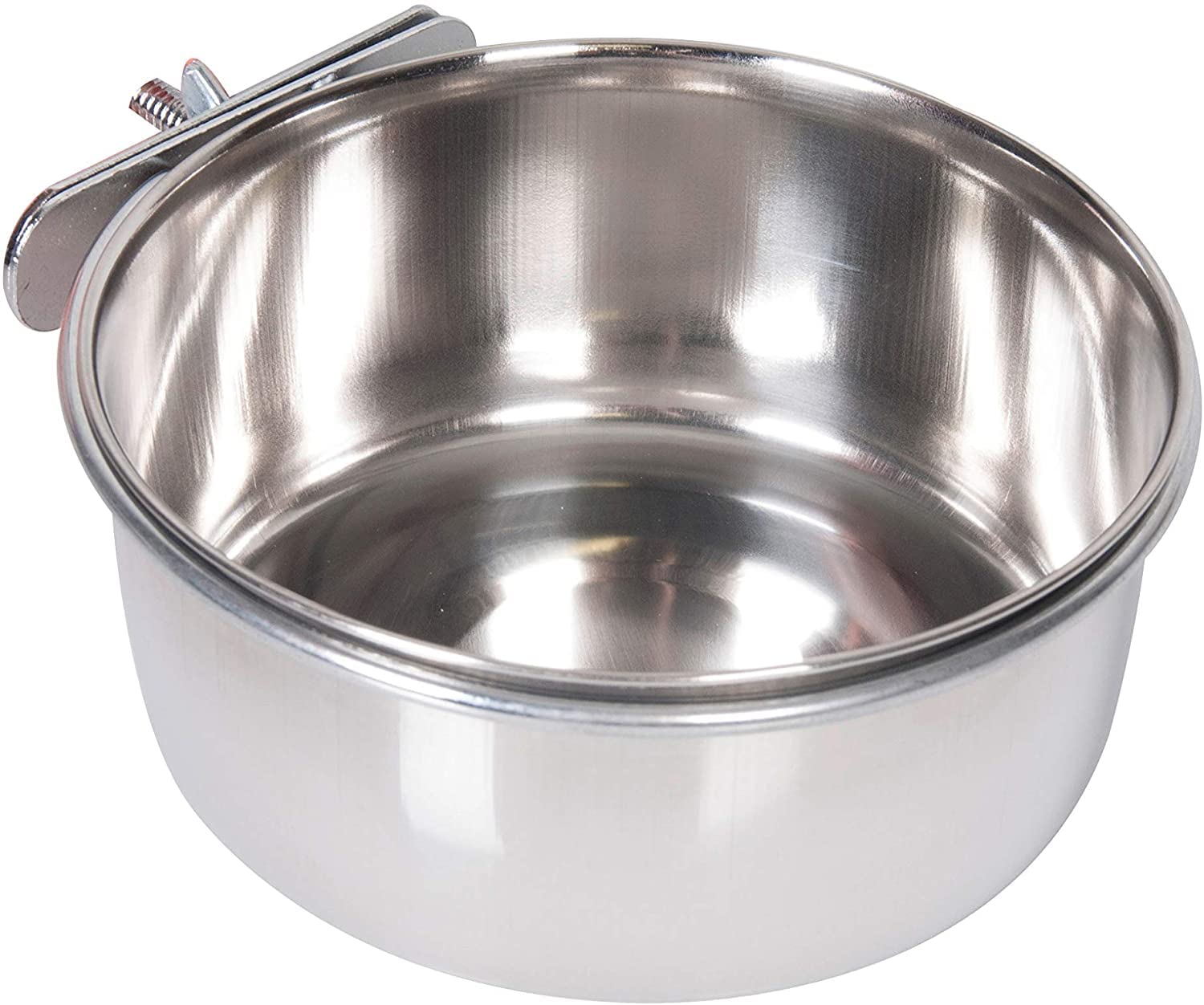 Stainless Steel Cage Bowl with Hooks - Durable Pet Food & Water Dish