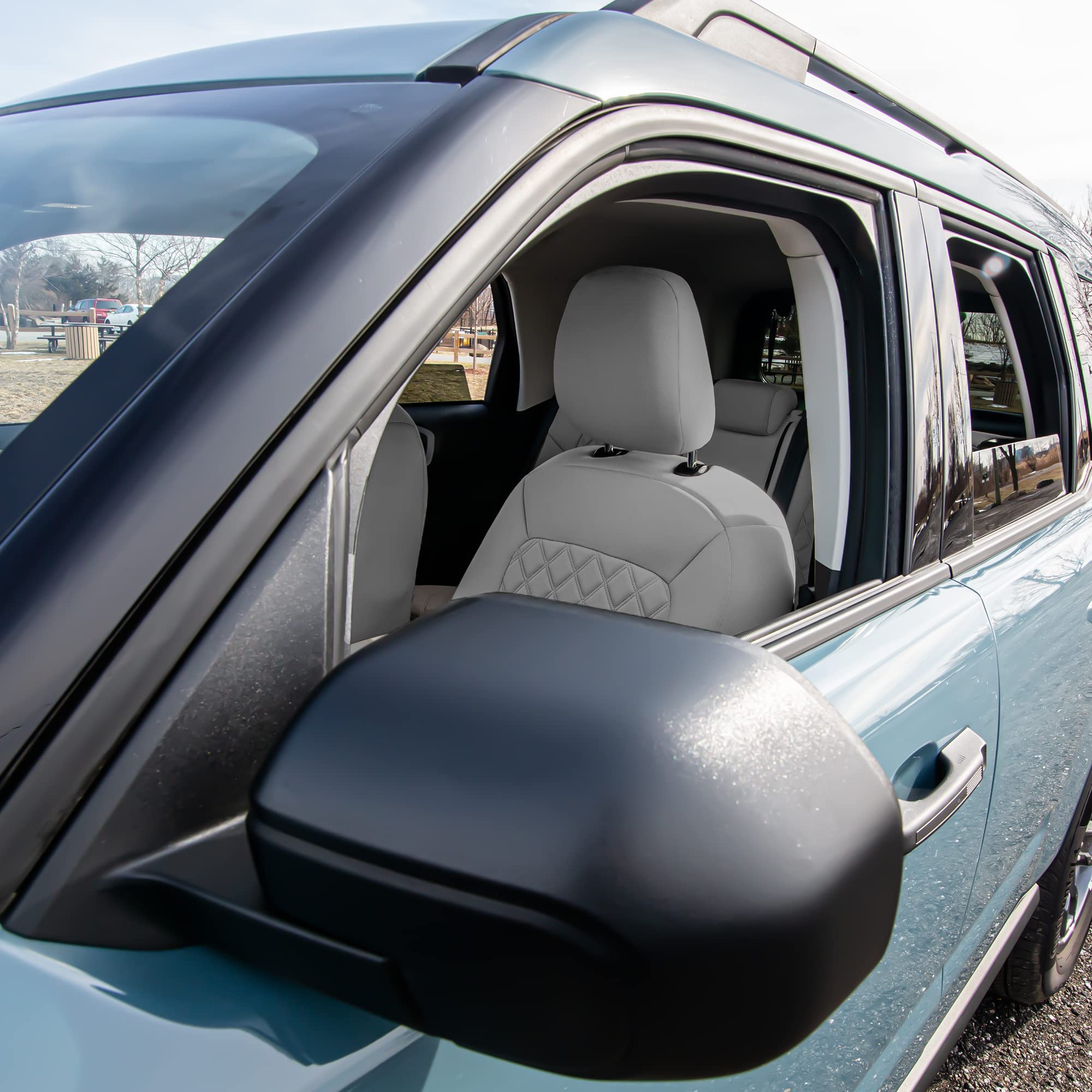 FH Group Custom Fit Neoprene Seat Covers for 2021-2024 Ford Bronco Sport - Water Resistant Neosupreme Full Set in Solid Gray | Perfect for Off-Roading, Camping & Daily Protection